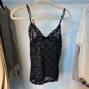 Vintage Black Lace Camisole Top